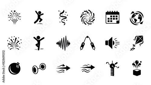 : Vibrant Dynamic Motion New Years Eve Silhouette Collection