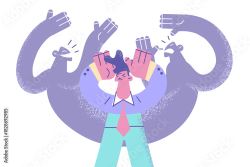 Feeling panic and Inner fears concept