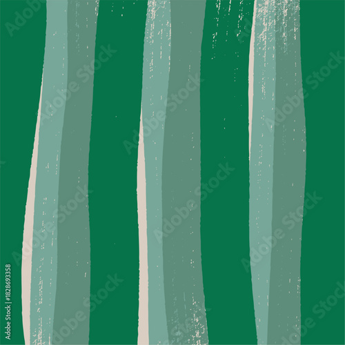 Vertical broad painted brush strokes seamless pattern in green tones
