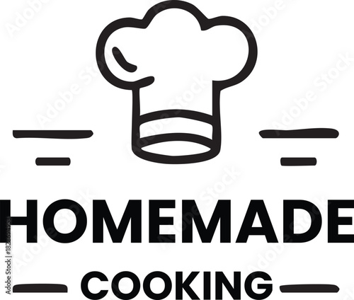 Minimalist Homemade Cooking Logo – Chef Hat and Line Art Emblem