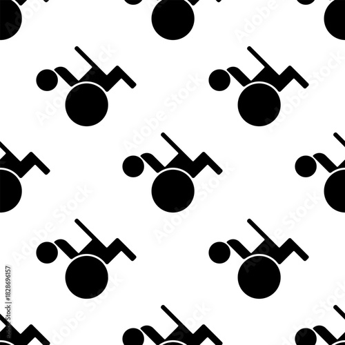 disabled person seamless pattern isolated on transparent background.