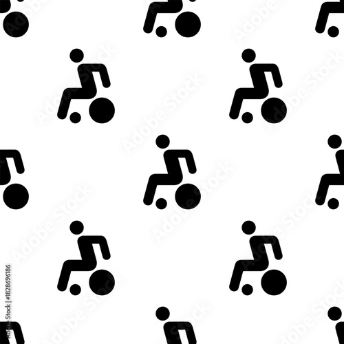 disabled person seamless pattern isolated on transparent background.