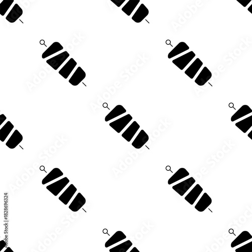 kebab seamless pattern isolated on transparent background.