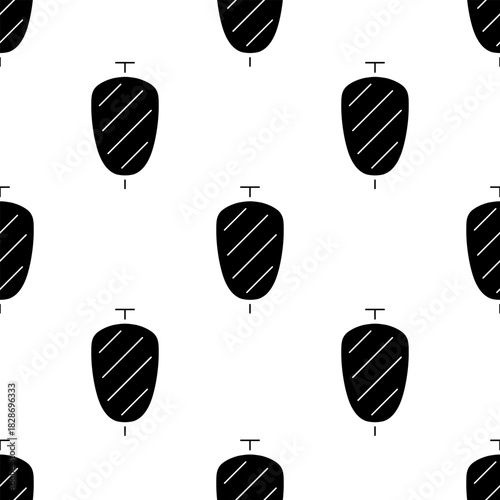 kebab seamless pattern isolated on transparent background.