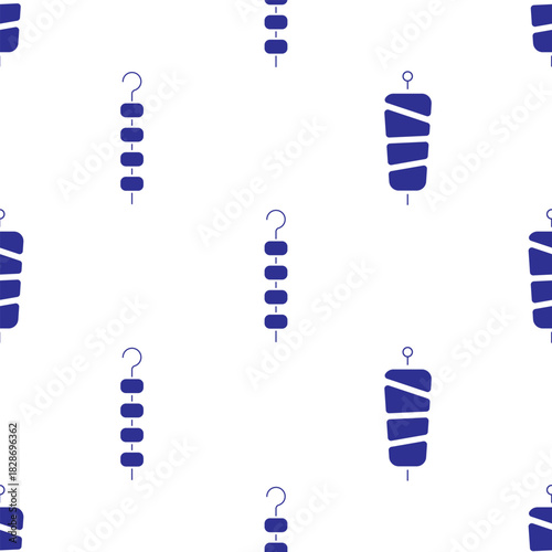 kebab seamless pattern isolated on transparent background.