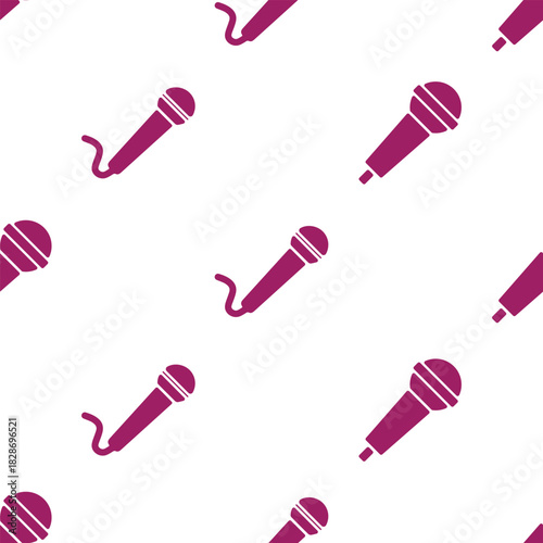 microphone seamless pattern isolated on transparent background.