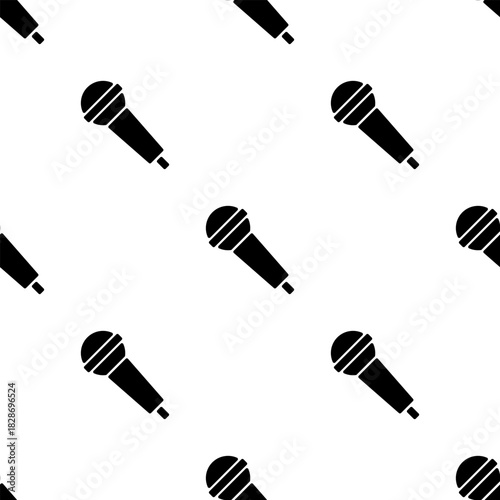 microphone seamless pattern isolated on transparent background.