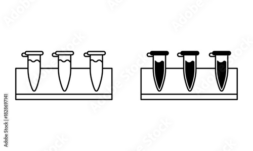 microcentrifuge test tubes in a rack icon vector