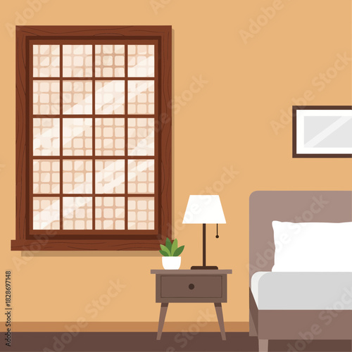 Cozy Bedroom Interior Scene with Natural Light and Minimalist Style