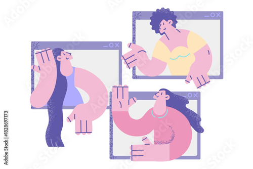 Online chat and stream event concept