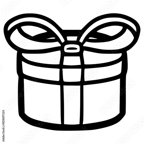 doodle gift box illustration hand drawn outline vector