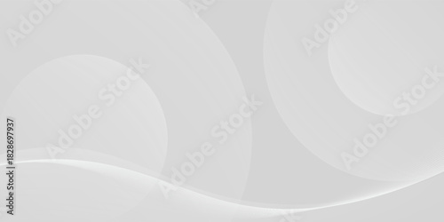 Minimalist gray background with smooth, flowing curves. The gray background features a soft, modern texture with layered shapes. Aesthetic background vector. Gray background.