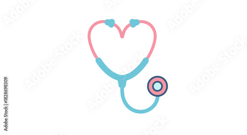 Healthcare and Medical Care Concept Featuring a Heart-Shaped Stethoscope