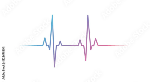 Abstract representation of heart rhythm with gradient color transitions across
