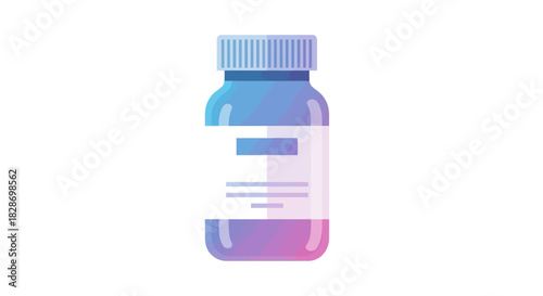 Simplified Illustration of a Medicine Bottle with Color Gradient Design