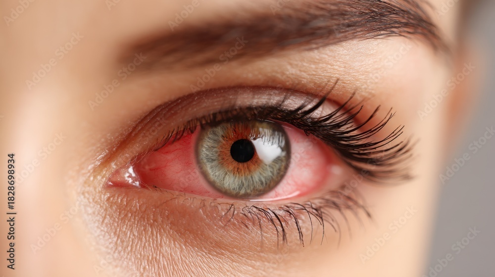 Obraz premium The close up of a human eye features striking colors with a mix of green and brown tones. The eye exhibits detailed textures and the reflection of light creating a captivating visual.