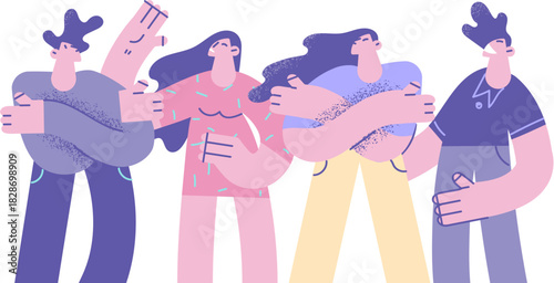 People keeping social distance during covid-19 concept.