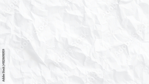 Crumpled white paper texture background with numerous folds and creases Vector, illustration