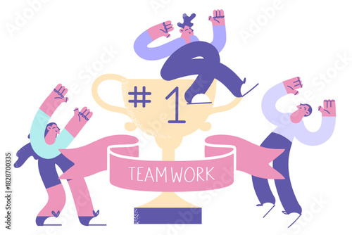 Teamwork, Business success, achievement concept.