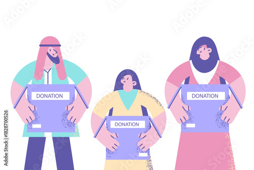 Ramadan and donation charity concept