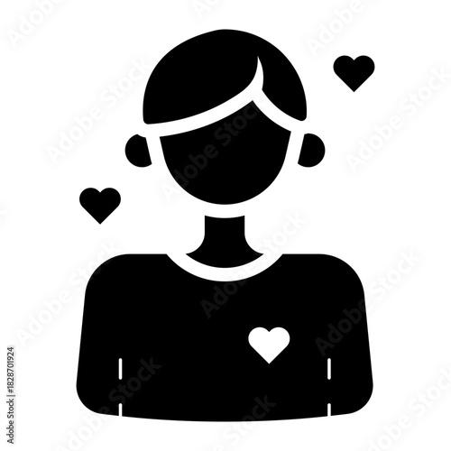 man in love glyph icon