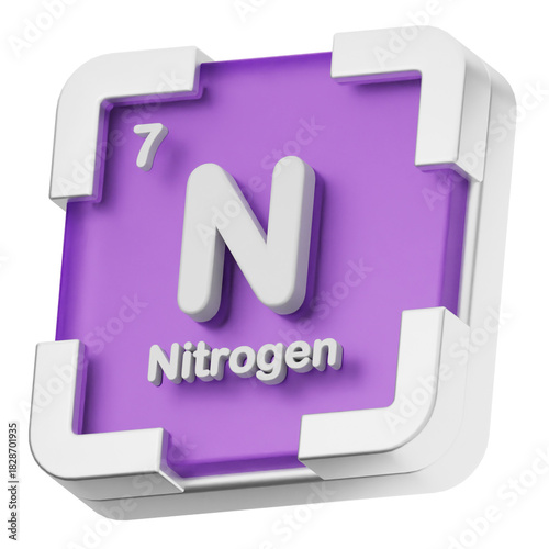 Obraz na plátně 3d periodic table nitrogen science chemical element