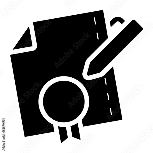 signing wedding certificate glyph icon