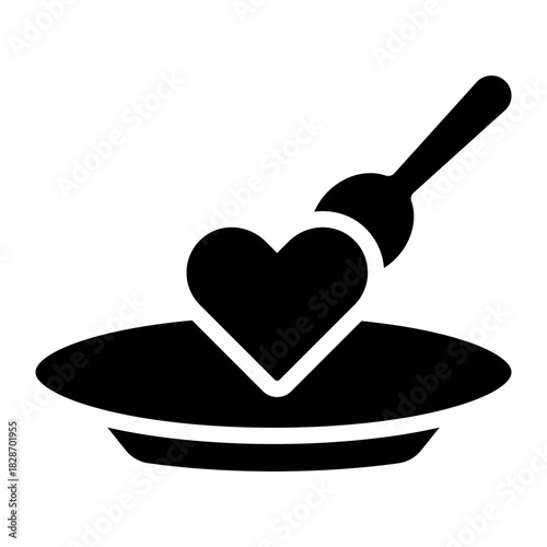 romantic dinner glyph icon