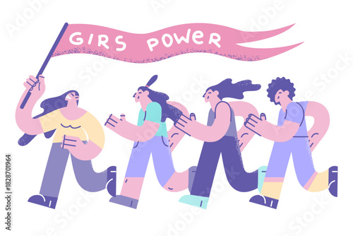 Feminism, women rights and power concept