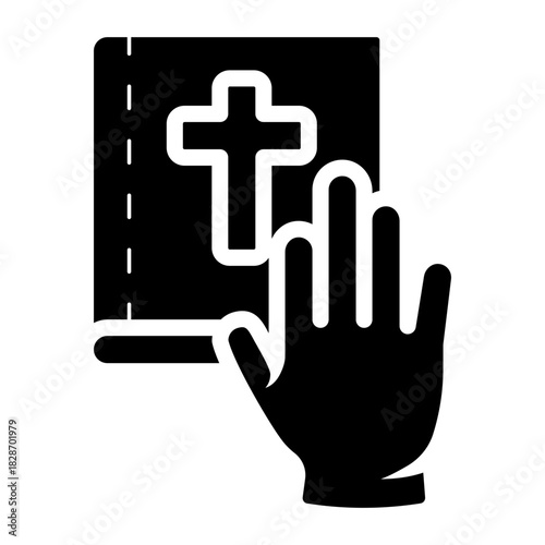 take oath on the bible glyph icon
