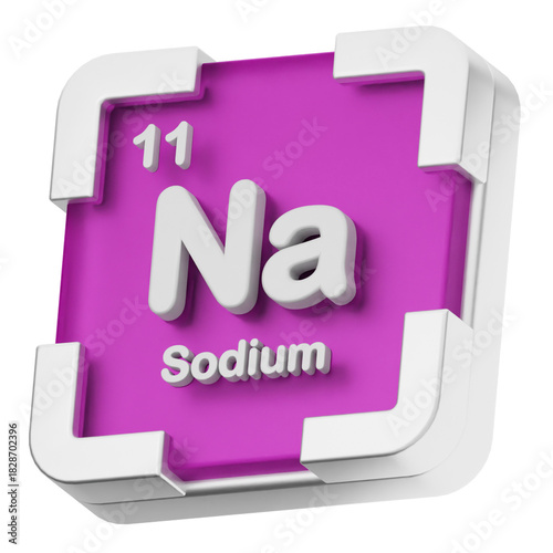 Foto 3d periodic table sodium science chemical element