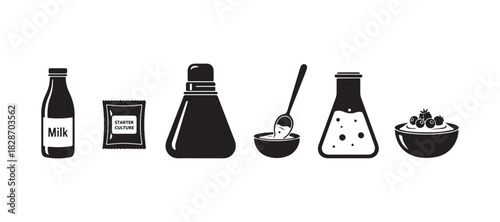 Instructions for making thermos yogurt, recipe included. Steps to prepare a homemade fermented dairy treat. Gather a bottle of milk, a starter, a flask, and you'll end up with yogurt.