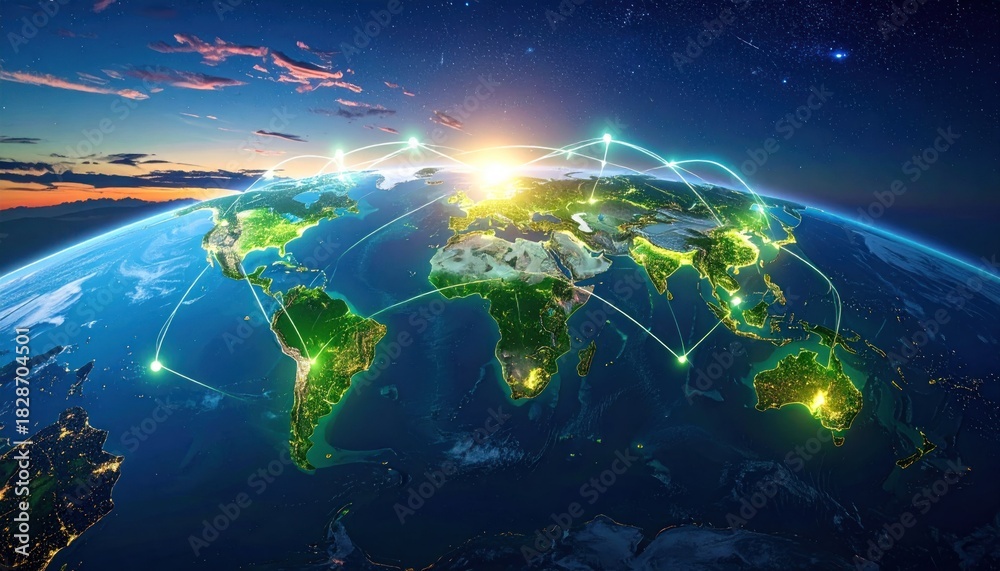 Obraz premium Global connectivity network