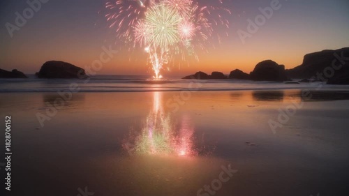 fireworks over the river
