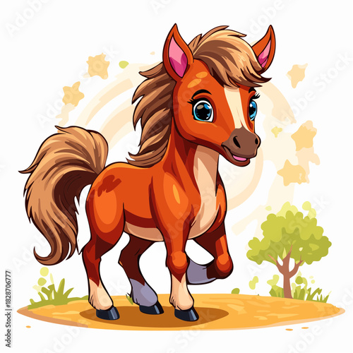 kleines Pferd - Pony - Cartoon Comic Stil