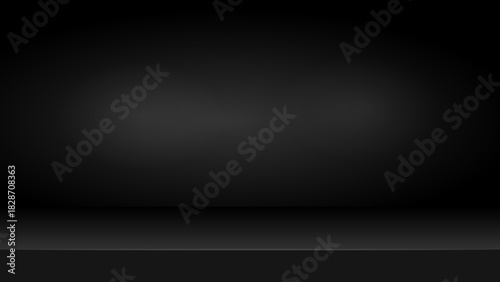 Luxury Black Studio Background with Spotlight.Dark Empty Product Display Stage.