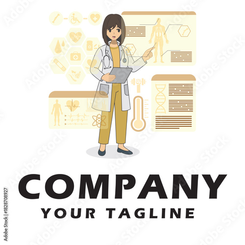 Future Health & Biotech logo vector illustration editable
