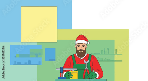 Holiday craftsman delivering joy constructing gifts for a merry celebration in workshop atmosphere