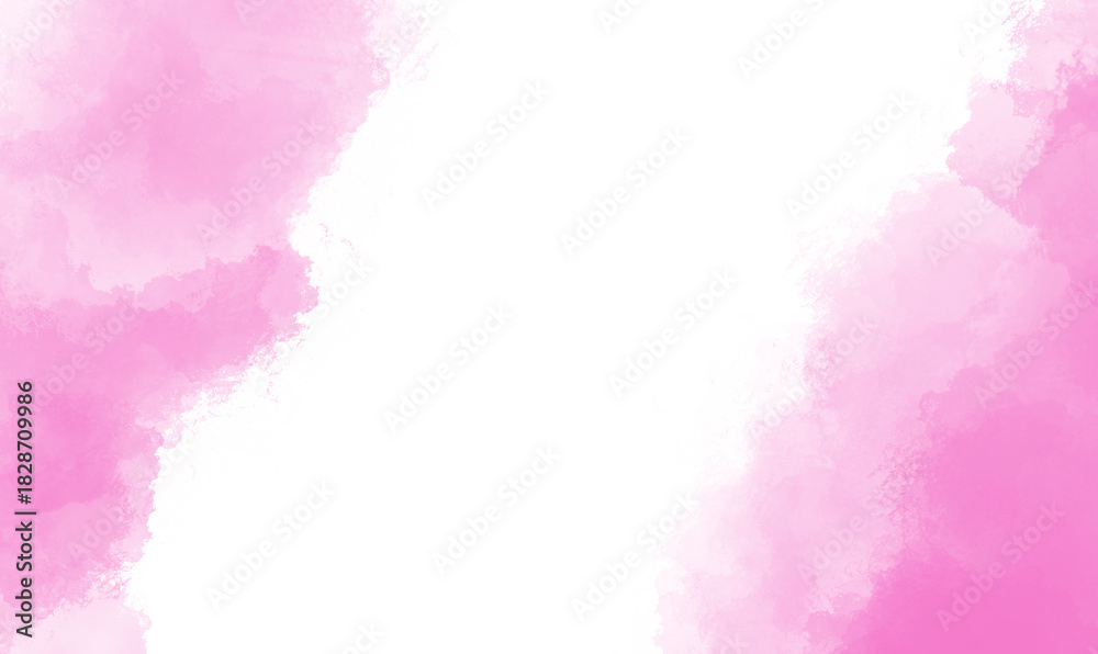 Obraz premium Abstract background with delicate pink watercolor paint strokes and washes on a clean white canvas.