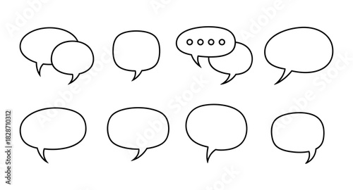 Minimalist speech bubbles collection for communication design projects