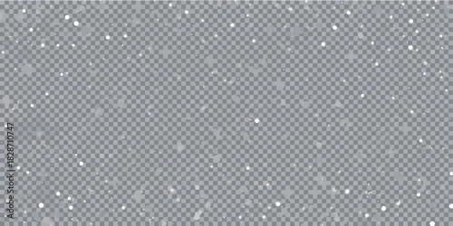 Realistic falling snow overlay with transparent background for winter scenes and design projects