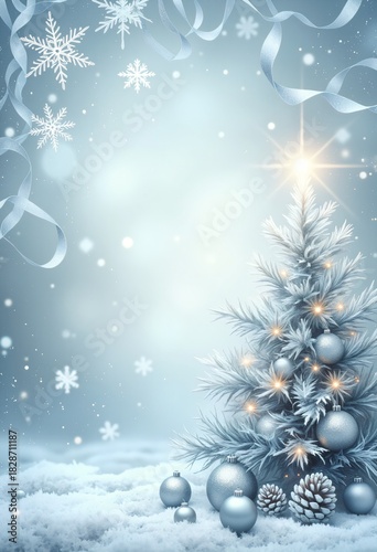 New Year's card with decorations and ornaments