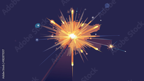 Ignite Your Designs with this Dynamic Sparkler Burst, Perfect for Celebrations, New Year's Eve, or Adding a Touch of Festive Magic to Any Project