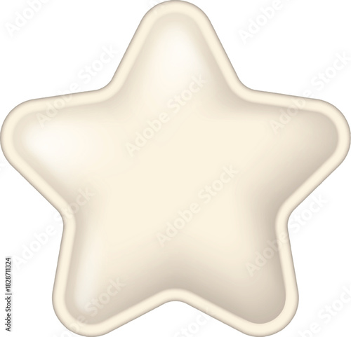Cuadro en lienzo Single beige 3d star icon with rounded corners