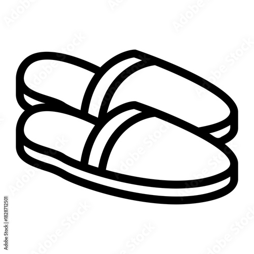 slipper line icon