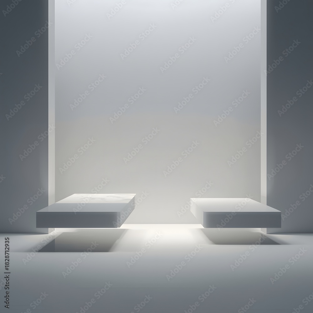 Fototapeta premium Modern white-walled bathroom interior with clean minimalist design