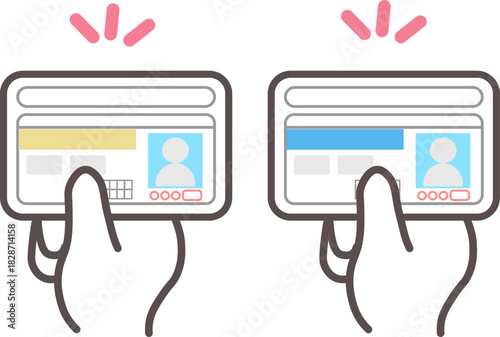 運転免許証を差し出す手のイラスト