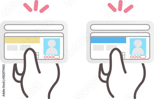 運転免許証を差し出す手のイラスト