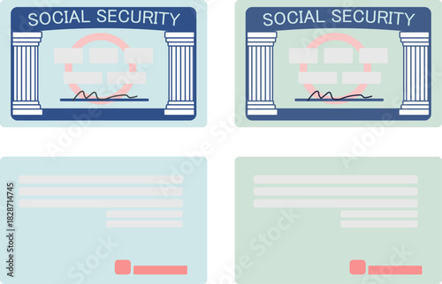 ソーシャルセキュリティーカードを差し出す手のイラスト