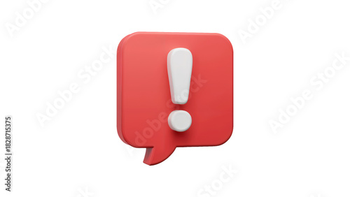 Urgent alert notification icon for apps and websites demanding attention, conveying critical information with a sleek modern design for immediate action isolated on white or transparent PNG.